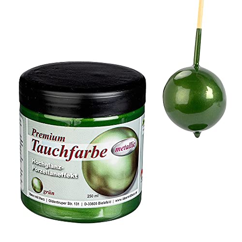 Ideen mit Herz Premium-Tauchfarbe metallic mit Hochglanz-Metallic-Effekt | 250 ml (grün) von Ideen mit Herz