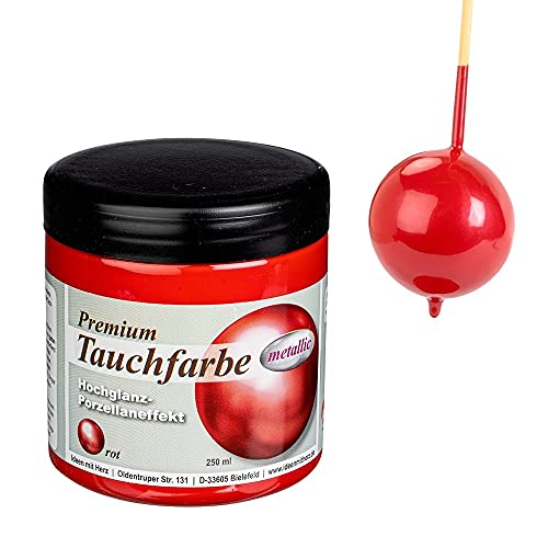 Ideen mit Herz Premium-Tauchfarbe metallic mit Hochglanz-Metallic-Effekt | 250 ml (rot) von Ideen mit Herz