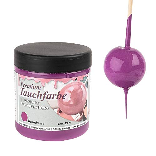 Ideen mit Herz Premium-Tauchfarbe mit Hochglanz-Porzellaneffekt | 250 ml (brombeere) von Ideen mit Herz