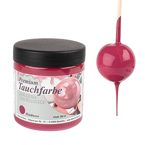 Ideen mit Herz Premium-Tauchfarbe mit Hochglanz-Porzellaneffekt | 250 ml (himbeere) von Ideen mit Herz