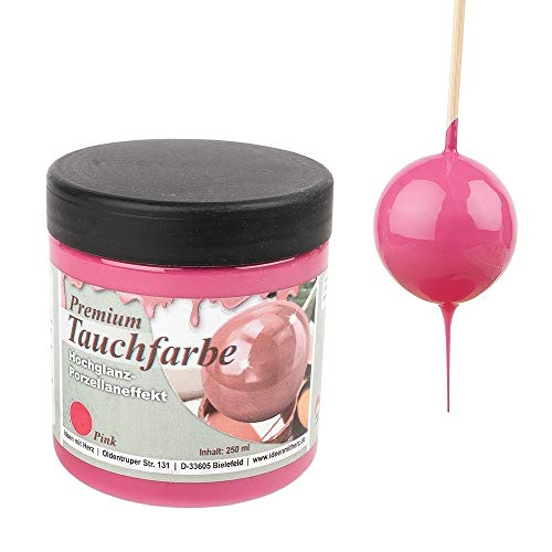 Ideen mit Herz Premium-Tauchfarbe mit Hochglanz-Porzellaneffekt | 250 ml (pink) von Ideen mit Herz