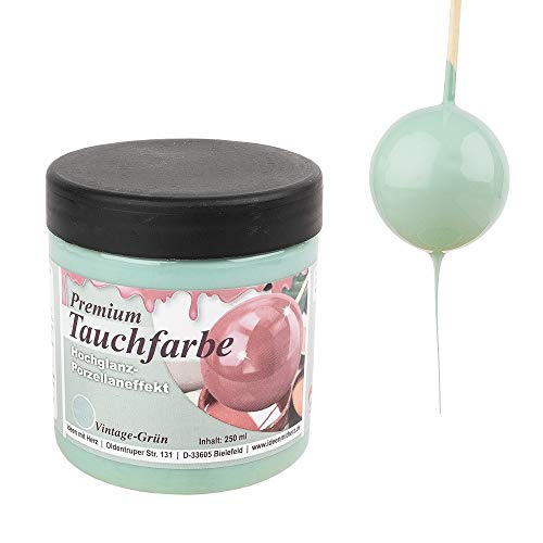 Ideen mit Herz Premium-Tauchfarbe mit Hochglanz-Porzellaneffekt | 250 ml (vintage grün) von Ideen mit Herz