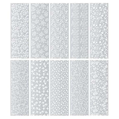 Ideen mit Herz Premium-Transfers | Rub on Sticker | Rubbel-Sticker | 10 cm x 30 cm | 10 Bogen | inkl. Tuch (Florale Designs, silber) von Ideen mit Herz