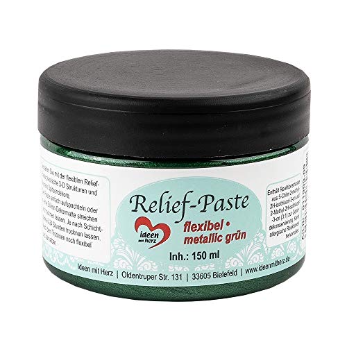 Ideen mit Herz Relief-Paste | flexibel | 150ml (metallic grün) von Ideen mit Herz