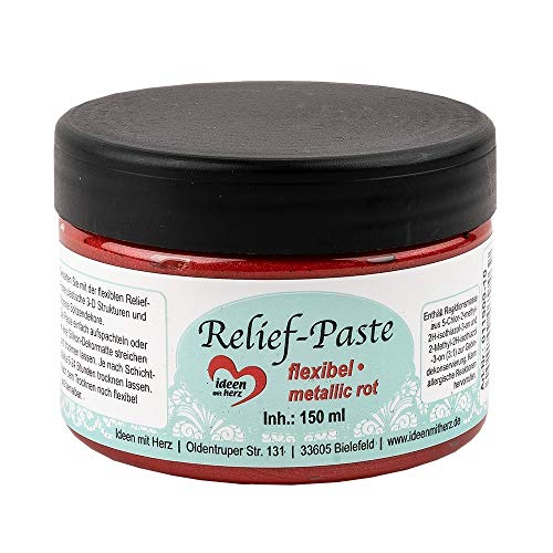 Ideen mit Herz Relief-Paste | flexibel | 150ml (metallic rot) von Ideen mit Herz