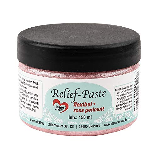 Ideen mit Herz Relief-Paste | flexibel | 150ml (rosa perlmutt) von Ideen mit Herz