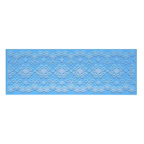 Ideen mit Herz Silikon-Dekormatte | Silikonform Fondant | Höhe: 2mm | Spitzen-Design | ideal zur Herstellung von Bordüren in Spitzenoptik | Werkzeug zum Formen von Fondant (Design 2 | 31cm x 11cm) von Ideen mit Herz