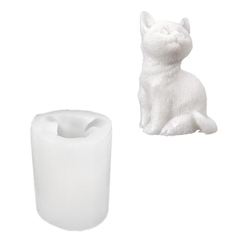 Ideen mit Herz | Silikonform Katze 4 | Katzenfigur selber gießen | DIY | Gießform für Epoxidharz, Gips, Beton, Wachs oder Seife | lebensmittelecht von Ideen mit Herz