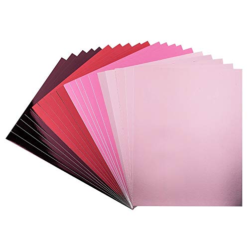 Ideen mit Herz Spiegel-Karton | Metallpapier | Bastelpapier metallic | 20 Bogen | Din A4 | 200 g/qm (flieder, rosa, pink, violett | selbstklebend) von Ideen mit Herz