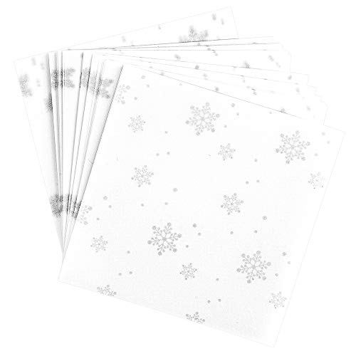 Ideen mit Herz Transparentpapier | 100 Blatt | Premium-Qualität | 110 g/qm | bedruckt | ideales Faltpapier zum Sterne basteln | transparentes Bastelpapier (Eiskristalle | weiß & silber, 10 x 10 cm) von Ideen mit Herz