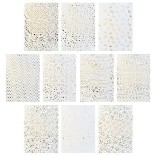 Ideen mit Herz Transparentpapier mit Goldfolienverledelung | DIN A4 | für Laternen, Grußkarten, 3D-Motive | 130 g/m² | 10 Designs | weiß | 20 Bogen Ideen mit Herz Transparentpapier mit Goldfolienverledelung | DIN A4 | für Laternen, Grußkarten, 3D-Motive | 130 g/m² | 10 Designs | weiß | 20 Bogen von Ideen mit Herz