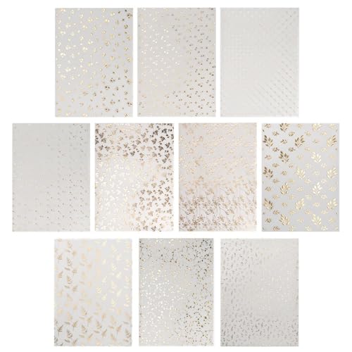 Ideen mit Herz Transparentpapier mit Goldfolienverledelung | DIN A4 | für Laternen, Grußkarten, 3D-Motive | 130 g/m² | 10 Designs | weiß | 20 Bogen Ideen mit Herz Transparentpapier mit Goldfolienverledelung | DIN A4 | für Laternen, Grußkarten, 3D-Motive | 130 g/m² | 10 Designs | weiß | 20 Bogen von Ideen mit Herz