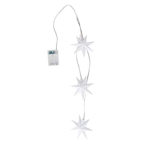 Ideen mit Herz LED-Sterne-Trio zum Hängen | batteriebetrieben | Ø12cm je Stern | Timer-Funktion: 6 Stunden AN | 18 Stunden AUS | jeweils 1 LED-Licht in Warmweiß | Fenster-Deko zu Weihnachten von Ideen mit Herz