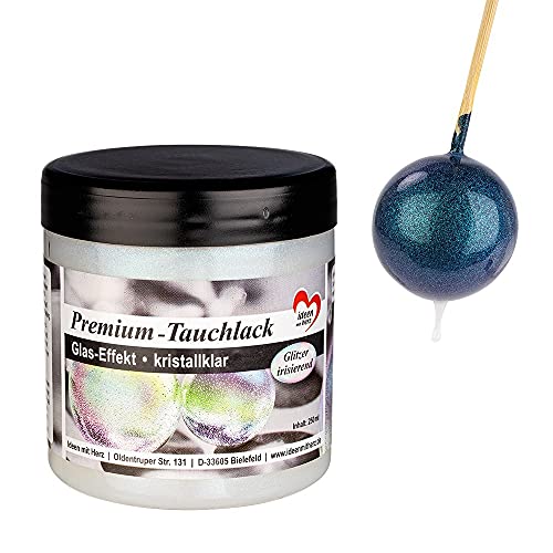 Ideen mit Herz Premium-Tauchlack | Glas-Effekt | Kristallklar Glitzer irisierend | 250 ml von Ideen mit Herz
