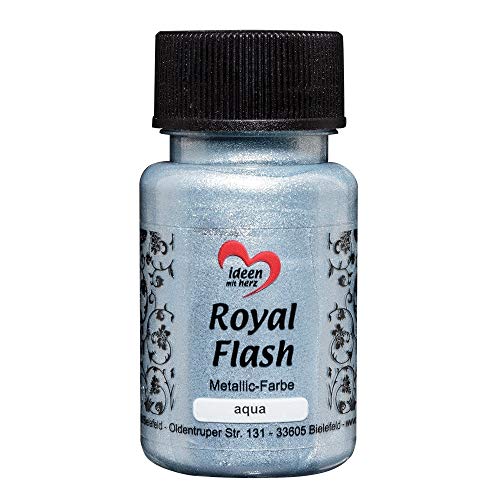 Ideen mit Herz Royal Flash, Acryl-Farbe, metallic, mit feinsten Glitzerpartikeln, 50 ml (aqua/hellblau) von Ideen mit Herz