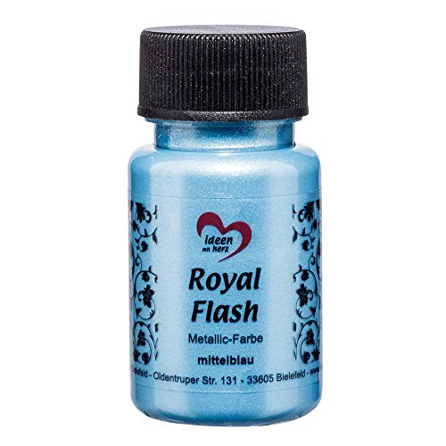 Ideen mit Herz Royal Flash, Acryl-Farbe, metallic, mit feinsten Glitzerpartikeln, 50 ml (mittelblau) von Ideen mit Herz