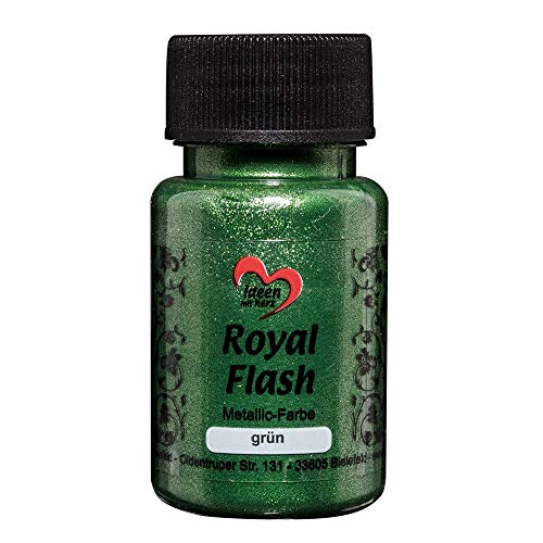 Ideen mit Herz Royal Flash, Acryl-Farbe, metallic, mit feinsten Glitzerpartikeln, 50 ml (grün) von Ideen mit Herz
