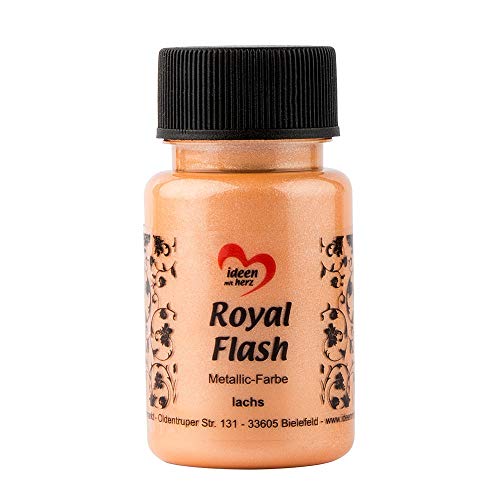 Ideen mit Herz Royal Flash, Acryl-Farbe, metallic, mit feinsten Glitzerpartikeln, 50 ml (lachs) von Ideen mit Herz