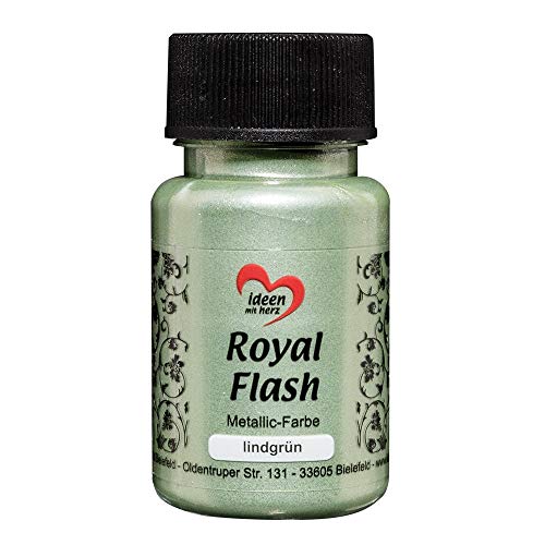 Ideen mit Herz Royal Flash, Acryl-Farbe, metallic, mit feinsten Glitzerpartikeln, 50 ml (lindgrün) von Ideen mit Herz
