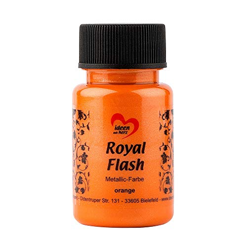 Ideen mit Herz Royal Flash, Acryl-Farbe, metallic, mit feinsten Glitzerpartikeln, 50 ml (orange) von Ideen mit Herz