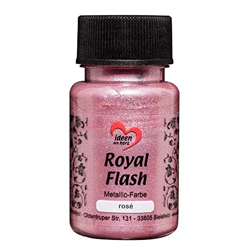 Ideen mit Herz Royal Flash, Acryl-Farbe, metallic, mit feinsten Glitzerpartikeln, 50 ml (rosé) von Ideen mit Herz