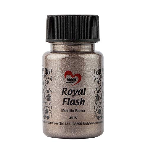 Ideen mit Herz Royal Flash, Acryl-Farbe, metallic, mit feinsten Glitzerpartikeln, 50 ml (zink/taupe) von Ideen mit Herz