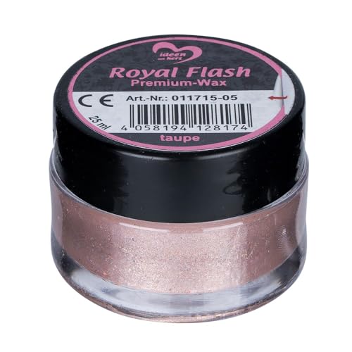 Royal Flash Premium-Wax | 25 ml | Metallischer Micro-Glitzereffekt (taupe) von Ideen mit Herz