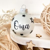 Weihnachtskugel Aus Glas Weiß Matt Personalisiert Weihnachtskugel Aus Glas Weiß Matt Personalisiert von IdeenAnker