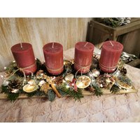 Adventskranz, Adventsgesteck, Länglich, Weinrot Adventskranz, Adventsgesteck, Länglich, Weinrot von Ideenschmiede02