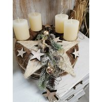 Adventskranz Naturkranz Braun Adventskranz Naturkranz Braun von Ideenschmiede02
