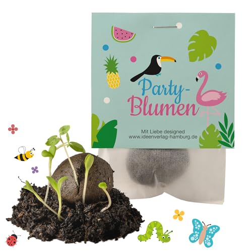 10x "Flamingo/Tropical" Samenbomben/Saatbomben Geschenk/Dankeschön Geschenk für Gäste, Kollegen & Kinder - Mitgebsel & Mitbringsel als kleines Dankeschön von Ideenverlag HAMBURG