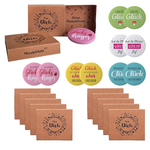 10x Glück Wunschboten-Magnete als kleines give-Away Kollegen give-Away Freunde give-Away Mitarbeiter Mitgebsel Mitarbeiter Geschenk Kollegen Geschenk Freunde Mitgebselgeschenk Aufmerksamkeit von Ideenverlag HAMBURG
