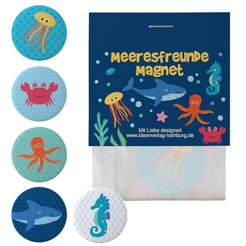 10x Tiefsee/Meerjungfrauen Deko-Magnete / 38mm matt/Magnete als Mitgebsel Kindergeburtstag/Geburtstag Mitgebsel Kinder Geschenke von Ideenverlag HAMBURG