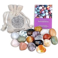 Edelstein Set Lebensglück - 10-12 Trommelsteine Im Leinenbeutel Geschenk Achtsamkeit Meditation Glücksbringer Für Frauen & Männer von IdeenverlagHamburg