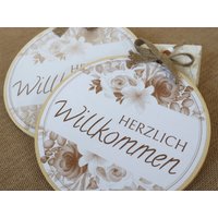 Personalisiertes Türschild | Türkranz Mit Namen Namensschild Stickrahmen Geschenk Zur Hochzeit & Einzug Wanddekoration von Ideeschmiede