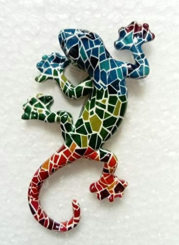 IDELLIA Salamander Magnet aus Kunstharz mit MOSAIQUE Motiven von Idellia