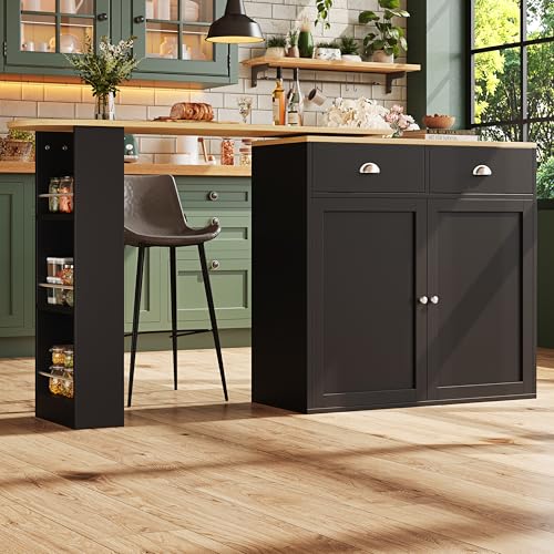 360° drehbare Essbar, schlicht und modern, multifunktionale Aufbewahrung, geeignet für Schlafzimmer, Wohnzimmer, Esszimmer, drehbarer Sideboardschrank mit 2 Schubladen, 2 Türen, Seitenregalen, schwarz 360° drehbare Essbar, schlicht und modern, multifunktionale Aufbewahrung, geeignet für Schlafzimmer, Wohnzimmer, Esszimmer, drehbarer Sideboardschrank mit 2 Schubladen, 2 Türen, Seitenregalen, schwarz von Idemon