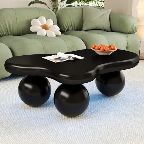 Idemon Beleuchteter Couchtisch im Wolkenstil – 16 Farben zur Auswahl, Design in Wolkenform, runde Beine, EIN stilvolles Highlight für Moderne Wohn- und Kinderzimmer (Black) von Idemon