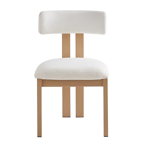 Idemon Hochwertiger Fleecestoff (2 Stück). Moderner, modischer, ergonomischer Stuhl. Schlichter Luxusstuhl mit Holzmaserung an den Beinen von Idemon