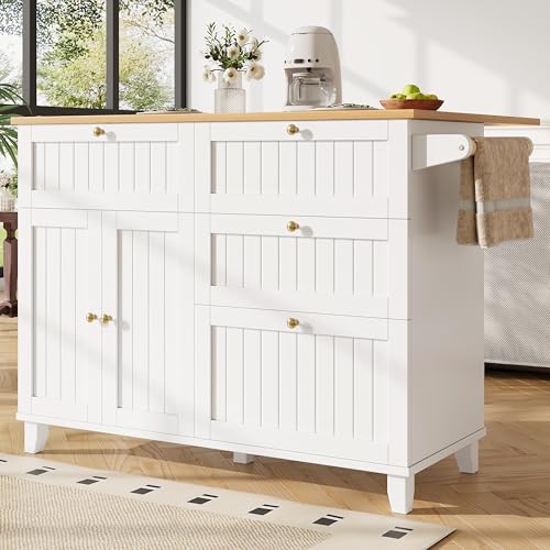 Idemon Moderne Kücheninsel, Küchenschrank, buffetschrank, Speisewagen mit Holzmaserung, buffetschrank, Multifunktionale Esstisch mit Speicherraum, Speisewagen mit Stretchfunktionsschränken, (White) Idemon Moderne Kücheninsel, Küchenschrank, buffetschrank, Speisewagen mit Holzmaserung, buffetschrank, Multifunktionale Esstisch mit Speicherraum, Speisewagen mit Stretchfunktionsschränken, (White) von Idemon