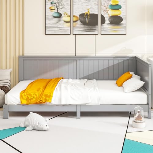 Idemon Schlafsofa 90 * 200 cm, Einzeltagesbett aus Holz, Kinderbett, (Grau) von Idemon