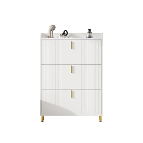 Idemon Schuhschrank mit 3 Klappen, Schuhregal Schuhkipper Schmal, mit 6 Fächern, Schuhschrank Weiss, Verstellbar, Anti-Kipp-Vorrichtung für Eingangsbereich, 80 * 23.5 * 123.5cm Idemon Schuhschrank mit 3 Klappen, Schuhregal Schuhkipper Schmal, mit 6 Fächern, Schuhschrank Weiss, Verstellbar, Anti-Kipp-Vorrichtung für Eingangsbereich, 80 * 23.5 * 123.5cm von Idemon