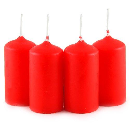 Idena Adventskerzen rot 4er-Set 8cm, Wachs, 10.5x13.6x2.7 cm, 4 von Idena