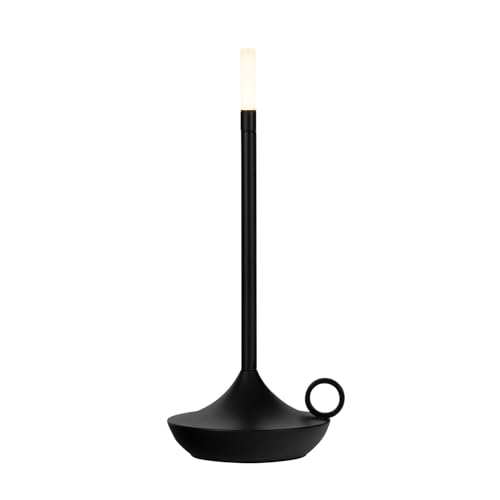 Idena 50121 - LED Tischlampe touch in Schwarz, Wiederaufladbare Lampe für den Innenraum, ca. 26 cm, Tischleuchte mit 3 Modi von Idena
