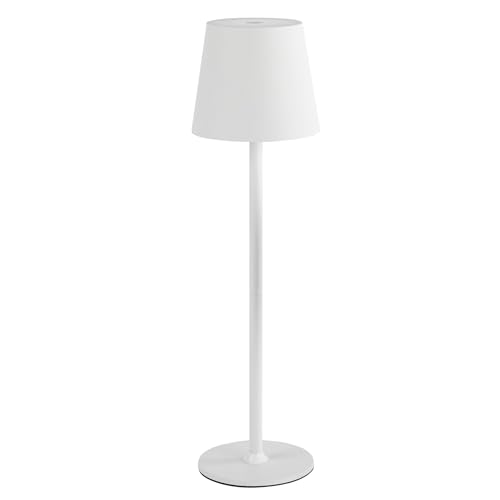 Idena 50124 - LED Tischlampe touch, dimmbare Nachttischlampe mit USB-C, für Außen und Innen, höhenverstellbare Tischleuchte in Weiß von Idena