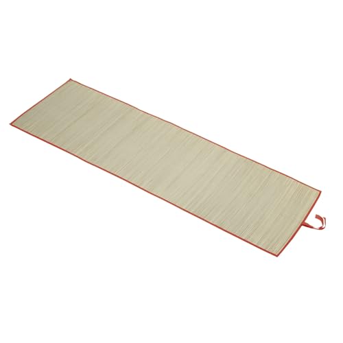 Idena 50128 - Strandmatte aus Bast mit Stoffeinfassung in Rot, Badematte ca. 60 x 180 cm groß, zusammenrollbar, als Unterlage für Strand, Freibad, Garten und im Urlaub von Idena