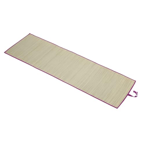 Idena 50130 - Strandmatte aus Bast mit Stoffeinfassung in Lila, Badematte ca. 60 x 180 cm groß, zusammenrollbar, als Unterlage für Strand, Freibad, Garten und im Urlaub von Idena