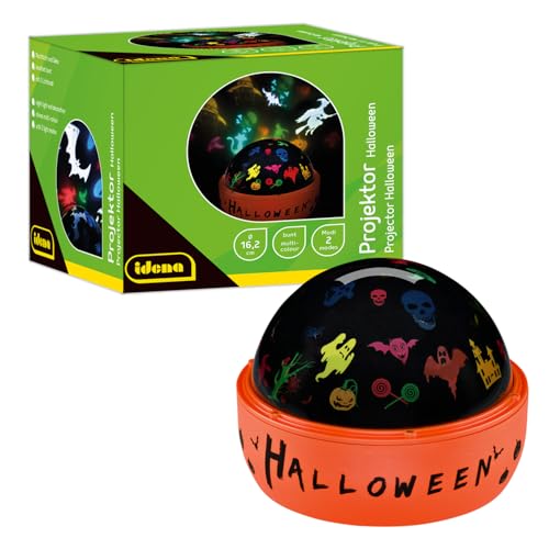 Idena 50148 - LED Projektor Halloween, leuchtet mit bunten Halloweenmotiven, LED Sternenhimmel Projektor mit 2 Modi, für Innen, batteriebetrieben, ca. 16,2 x 13 cm Idena 50148 - LED Projektor Halloween, leuchtet mit bunten Halloweenmotiven, LED Sternenhimmel Projektor mit 2 Modi, für Innen, batteriebetrieben, ca. 16,2 x 13 cm von Idena