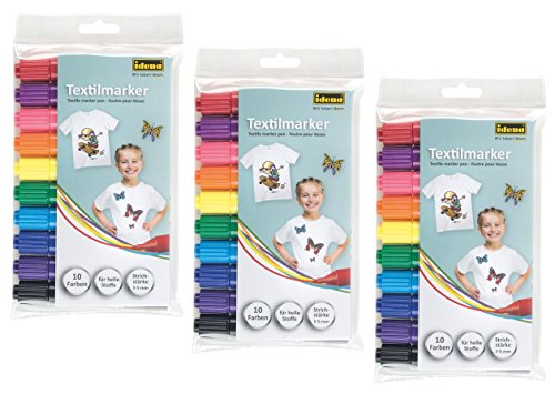 Idena 60035 - Textilmarker für helle Stoffe 3er Set Idena 60035 - Textilmarker für helle Stoffe 3er Set von Idena