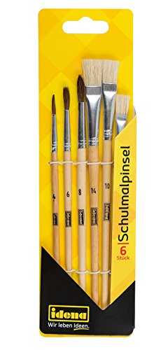 Idena 626053 - Pinselset Schule, 6-teilig, unlackiert von Idena